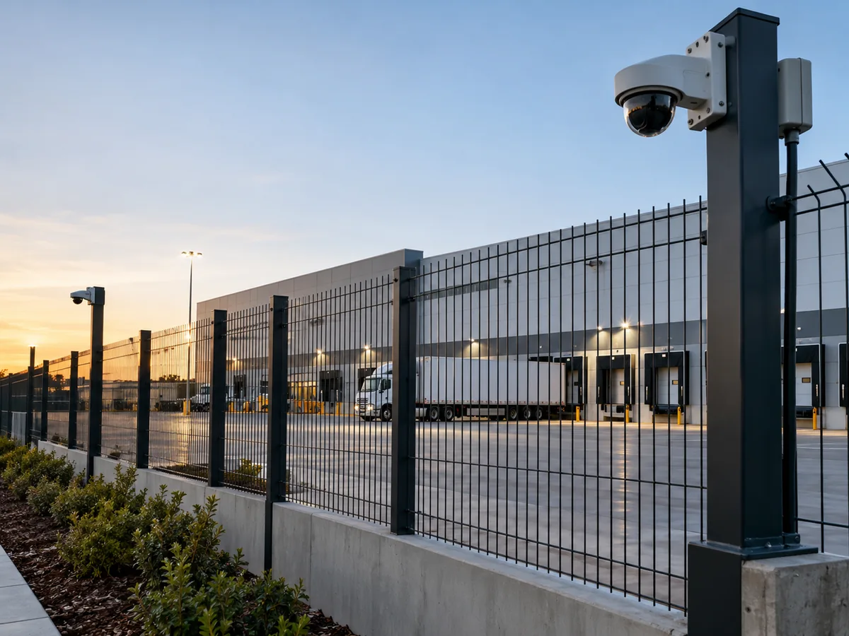 Perímetro de centro logístico protegido con videovigilancia